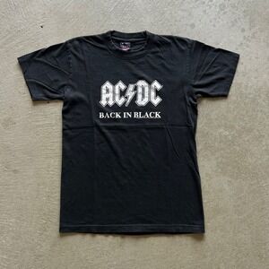 Vintage ACDC Shirt Size Medium Black 2004 Back In Black Rock Band Concert